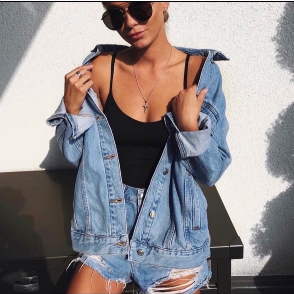 LAST ONE NWT Topshop boxy oversized denim jacket 8